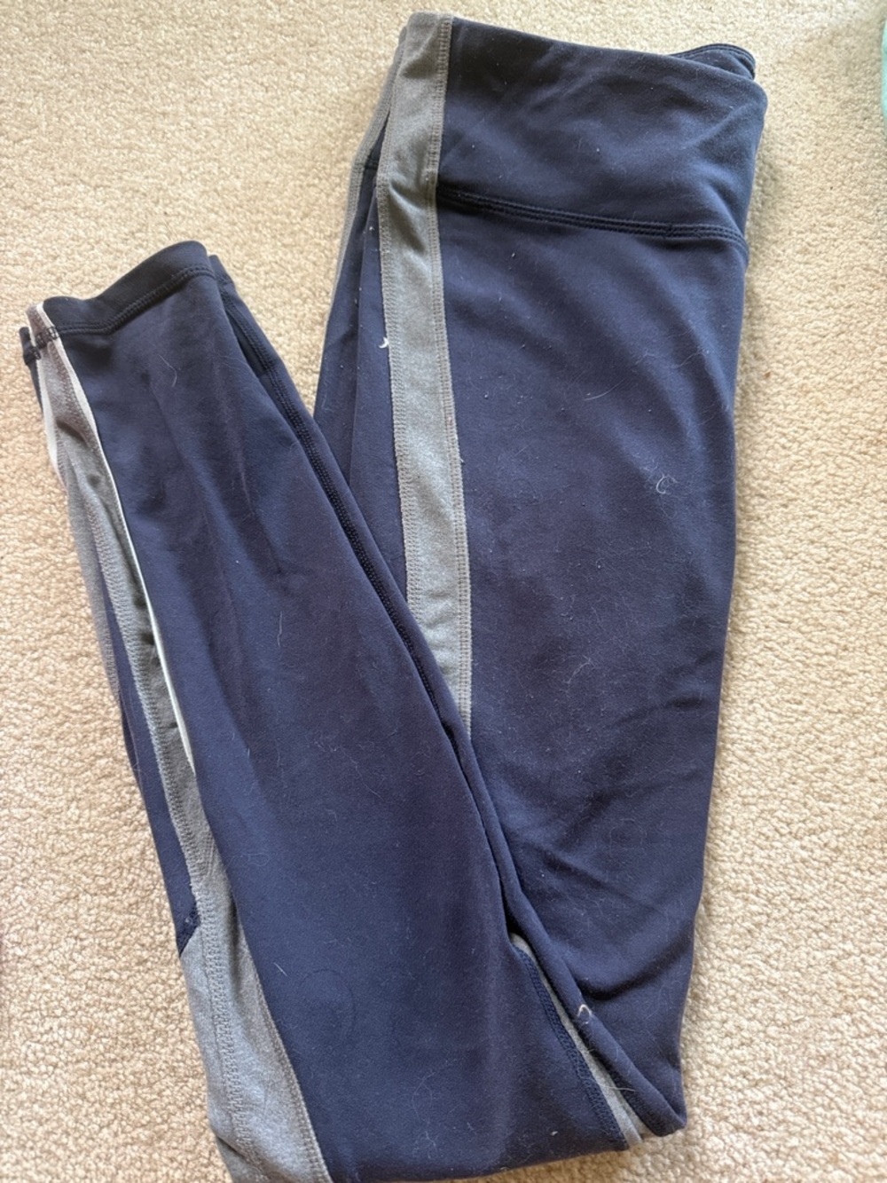 GAP Navy Leggings with Gray Side Stripe